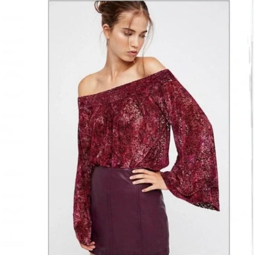 FREE PEOPLE Ginger Berry Burout Top